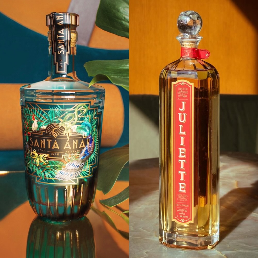 bouteilles gin Santa Anna et liqueur Juliette